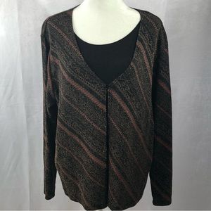 Impressions Lifestyle XL sparkly Top with the gold threading,  black, brown, red